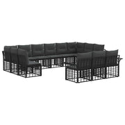 Set vanjskih sofa 13 pcs Crna i tamno siva Poliester