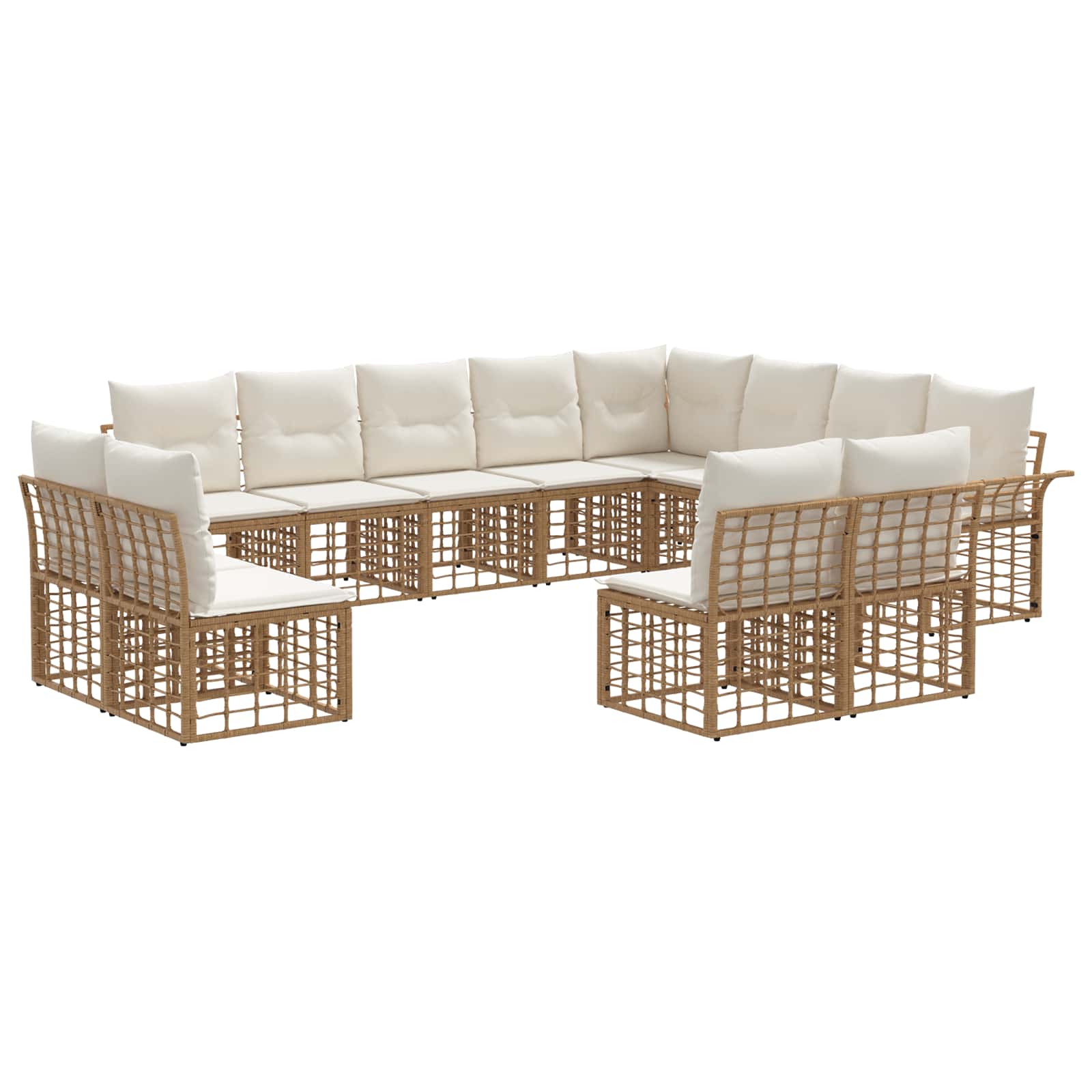Set vanjskih sofa 12 pcs Prirodna i krema bijela Poliester
