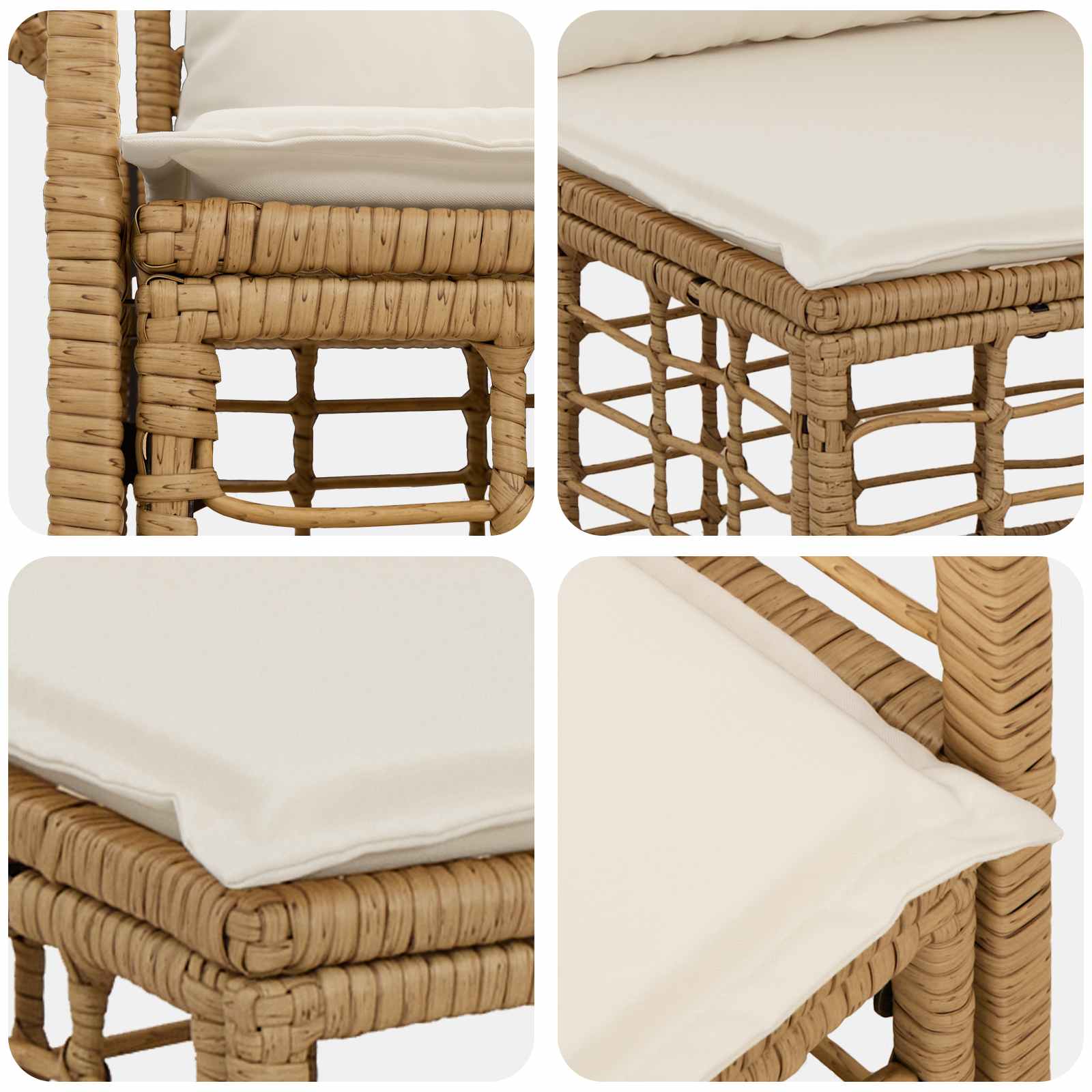 Set vanjskih sofa 12 pcs Prirodna i krema bijela Poliester