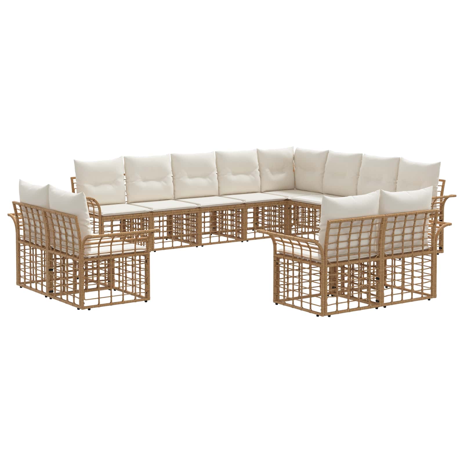 Set vanjskih sofa 12 pcs Prirodna i krema bijela Poliester