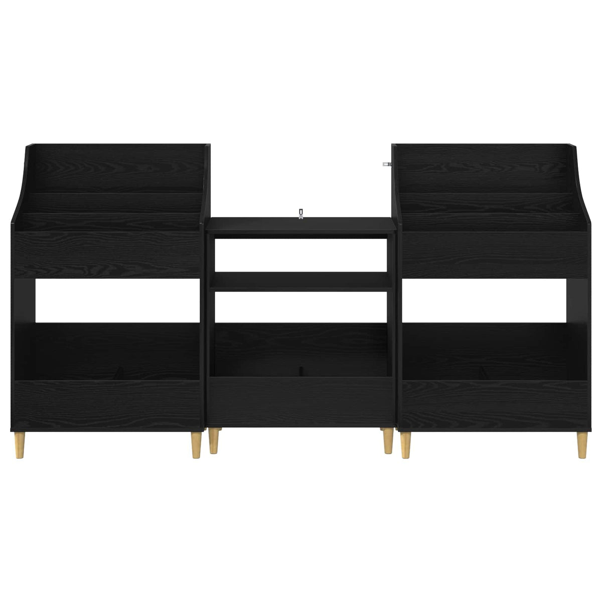 Set medijskih polica 3 kom. Crni hrast 212 x 46 x 112 cm