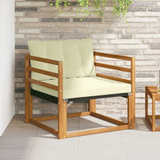Set vanjskih sofa Čvrsto drvo akacije i Textilene Prirodna