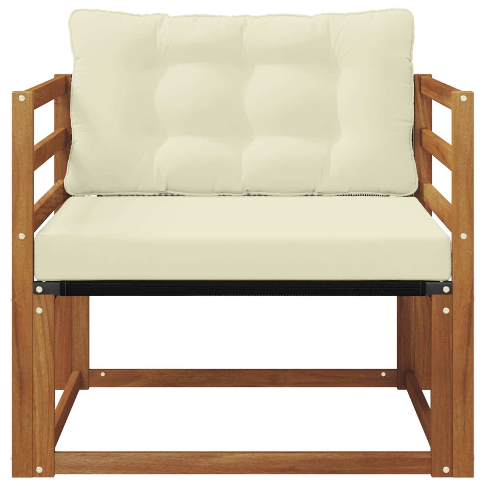 Set vanjskih sofa Čvrsto drvo akacije i Textilene Prirodna