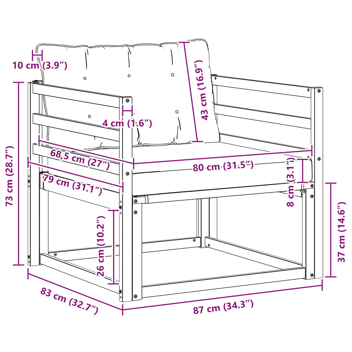 Set vanjskih sofa Čvrsto drvo akacije i Textilene Prirodna