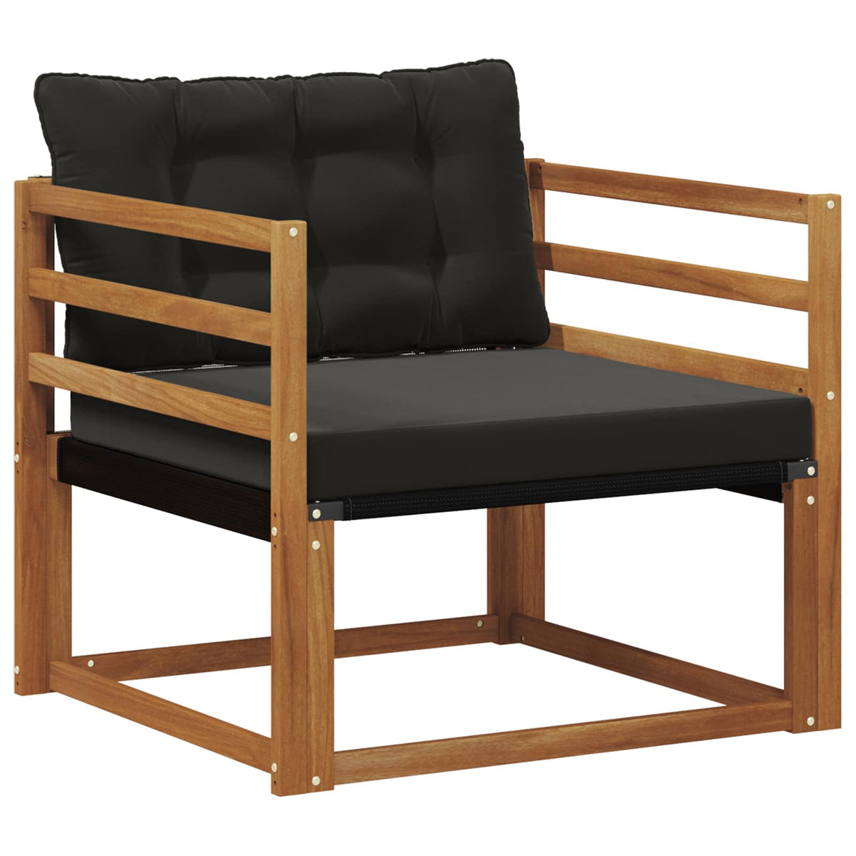 Set vanjskih sofa Čvrsto drvo akacije i Textilene Prirodna