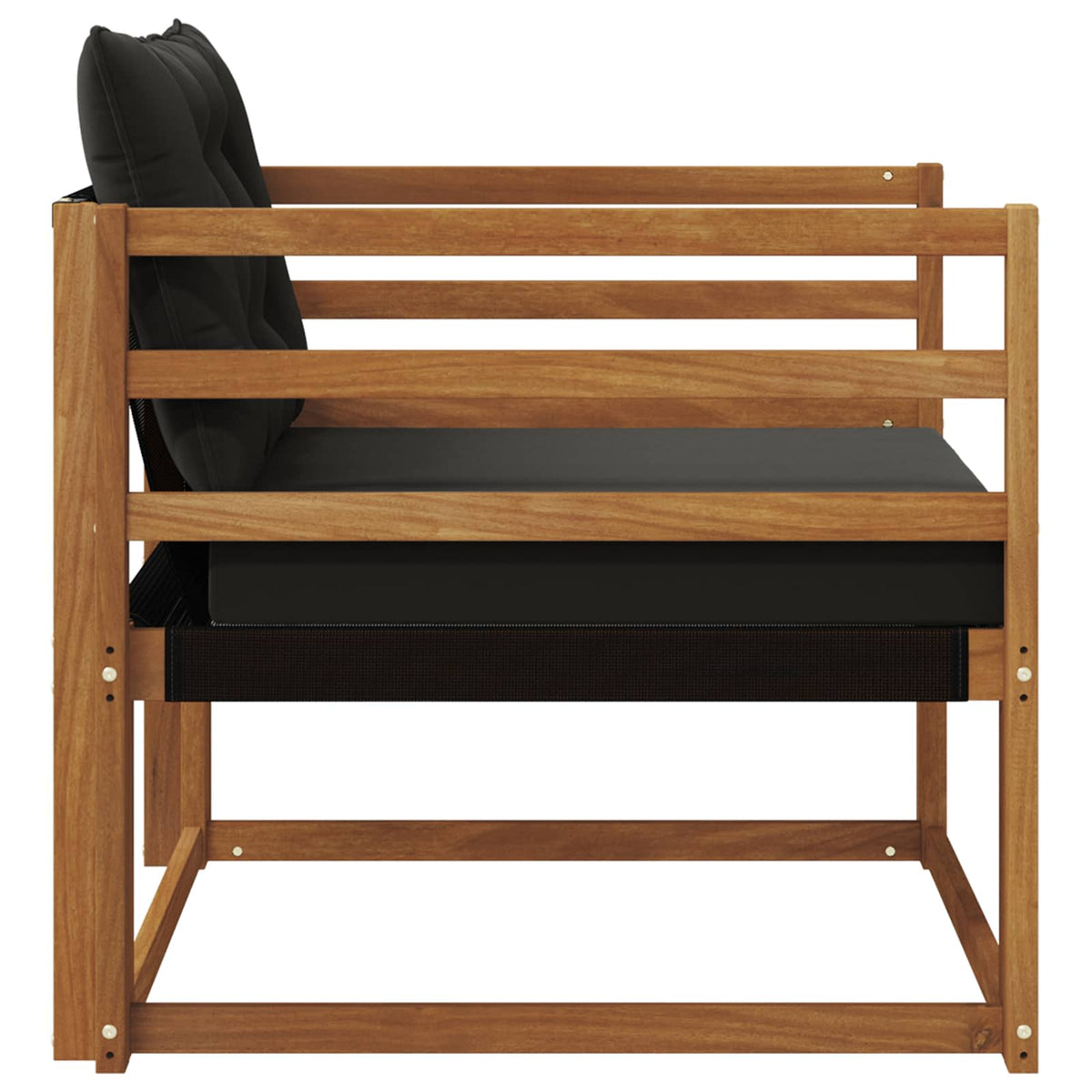 Set vanjskih sofa Čvrsto drvo akacije i Textilene Prirodna