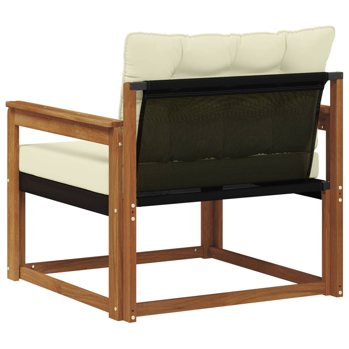 Set vanjskih sofa Čvrsto drvo akacije i Textilene Prirodna Smeđa 91 x 83 x 73 cm