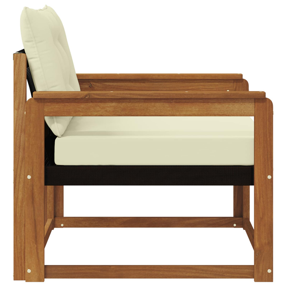 Set vanjskih sofa Čvrsto drvo akacije i Textilene Prirodna Smeđa 91 x 83 x 73 cm