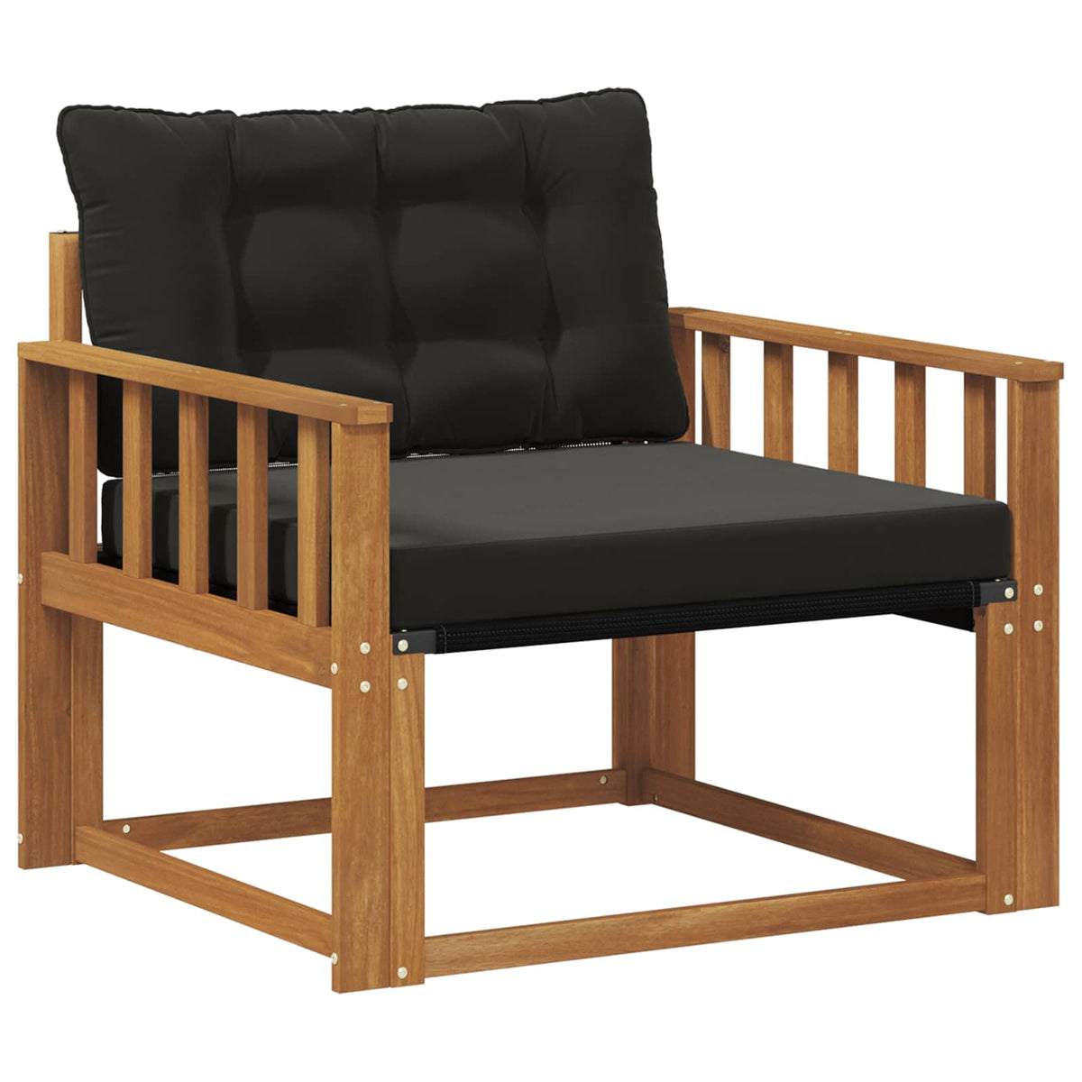 Set vanjskih sofa Čvrsto drvo akacije i Textilene Prirodna