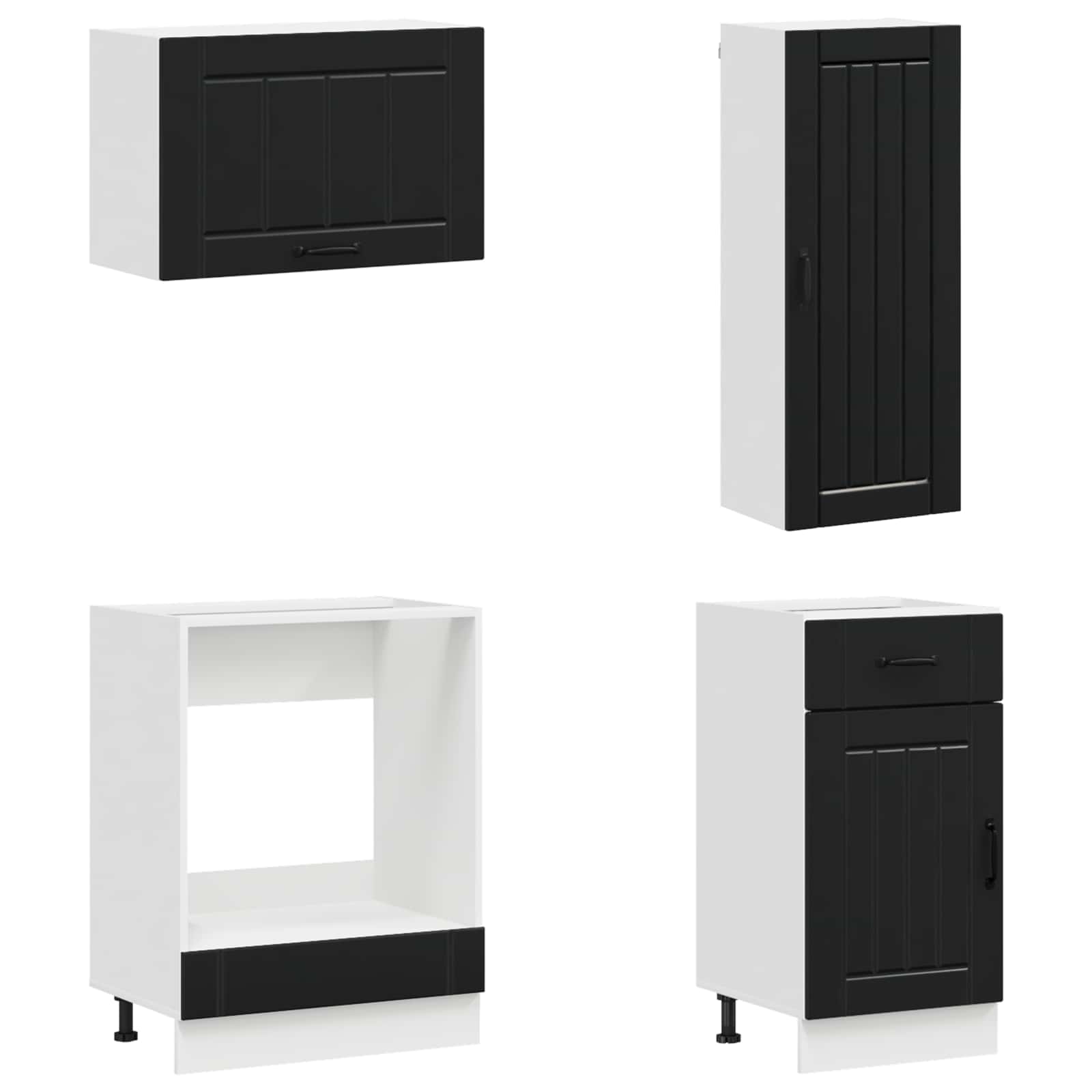 Kuhinjska jedinica LUCCA 8 pcs Crna Konstruirano drvo