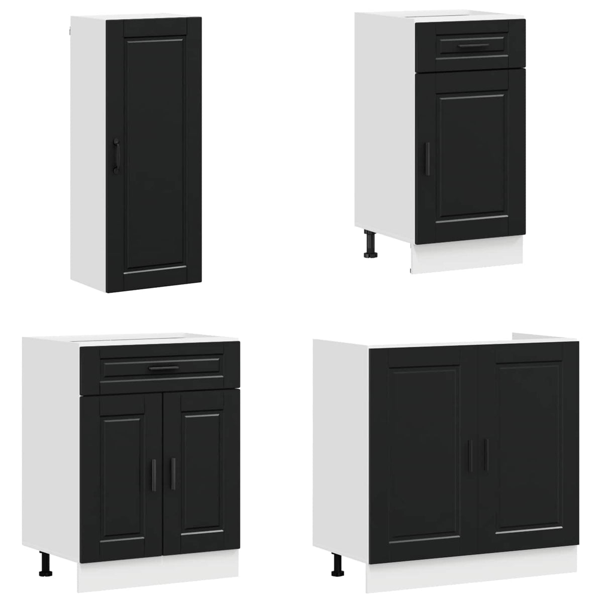 Kuhinjska jedinica PORTO 8 pcs Crna Konstruirano drvo