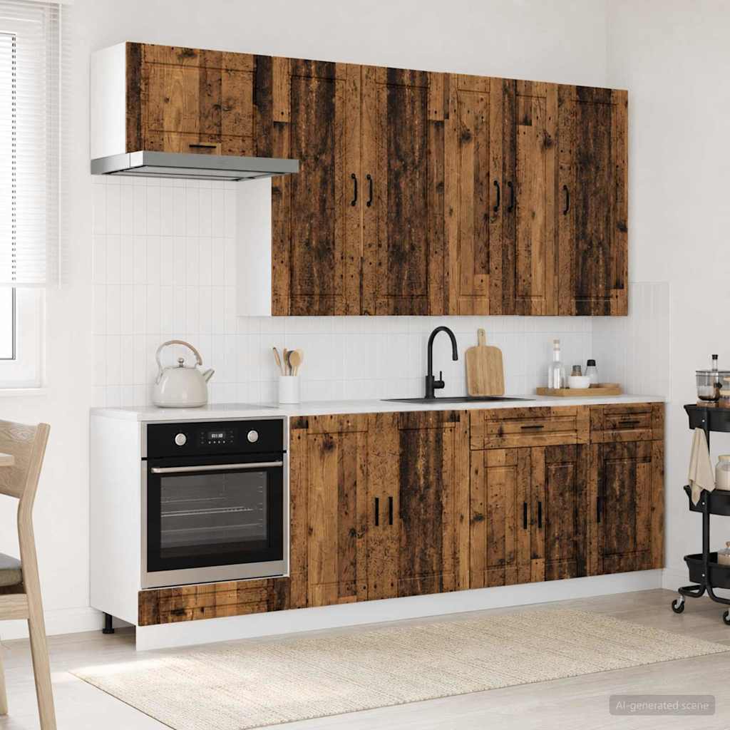 Kuhinjska jedinica PORTO 8 pcs Staro drvo Konstruirano drvo