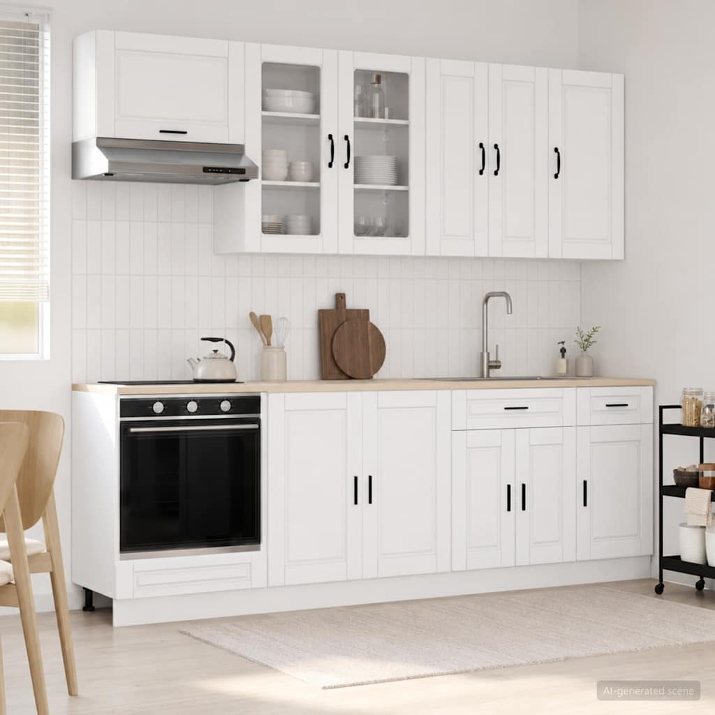 Kuhinjska jedinica PORTO 8 pcs Bijela Konstruirano drvo