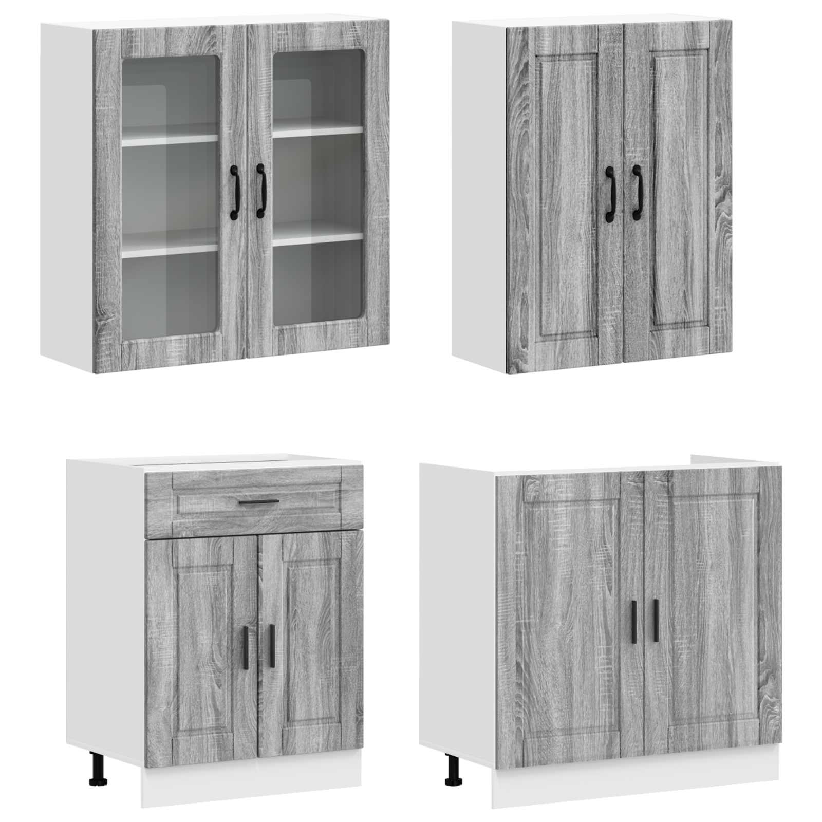 Kuhinjska jedinica PORTO 8 pcs Siva Sonoma Konstruirano drvo