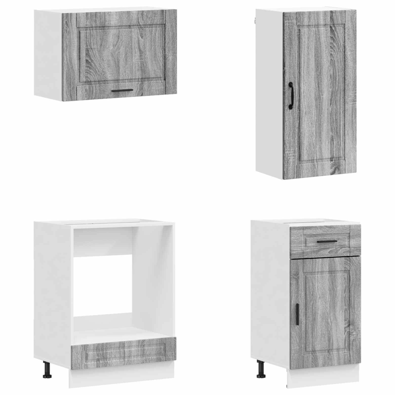 Kuhinjska jedinica PORTO 8 pcs Siva Sonoma Konstruirano drvo