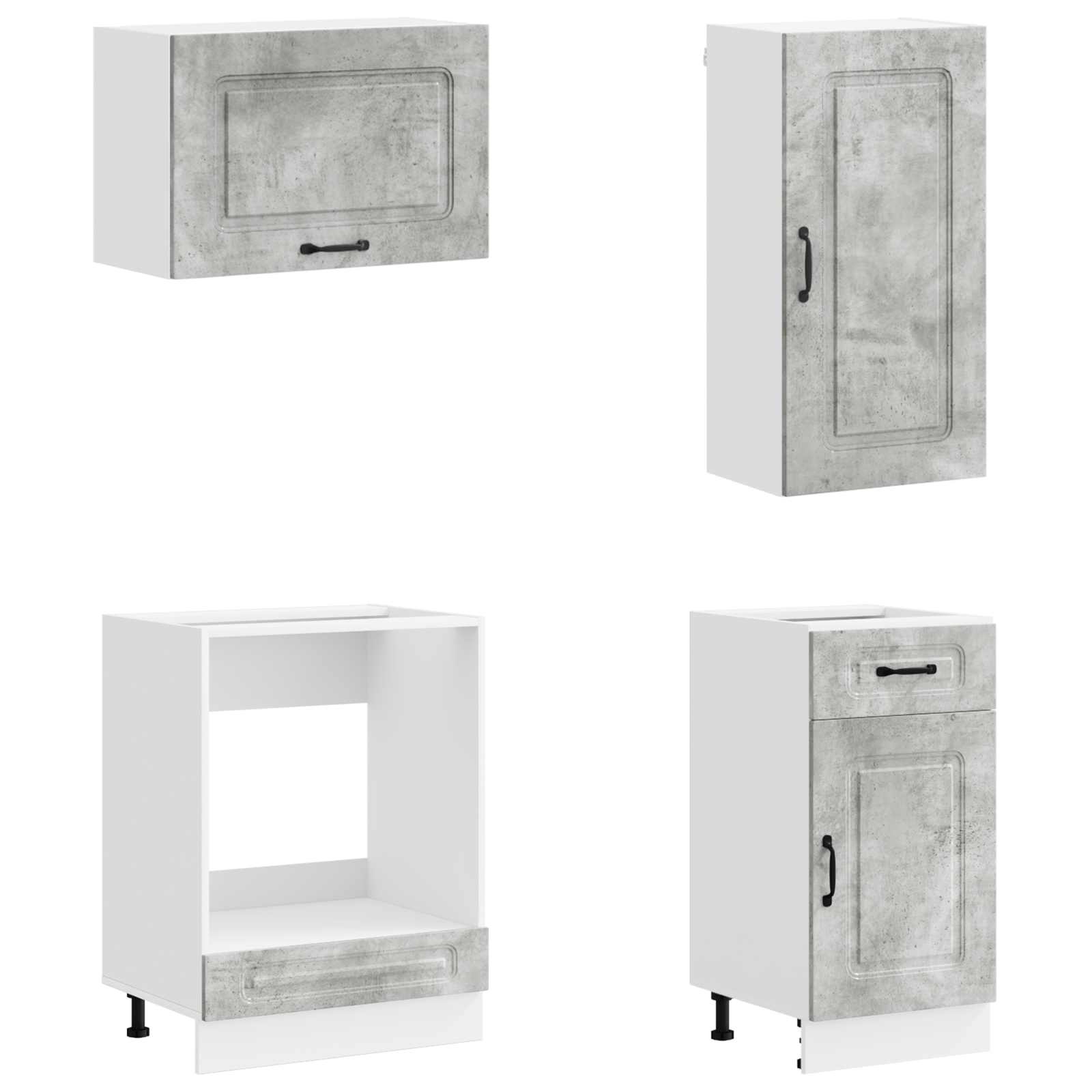 Kuhinjska jedinica KALMAR 8 pcs Betonska siva Konstruirano drvo