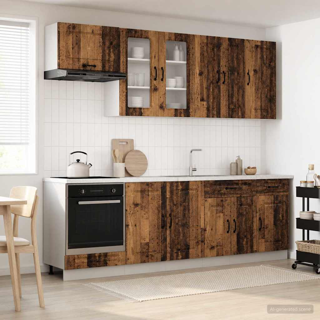 Kuhinjska jedinica KALMAR 8 pcs Staro drvo Konstruirano drvo