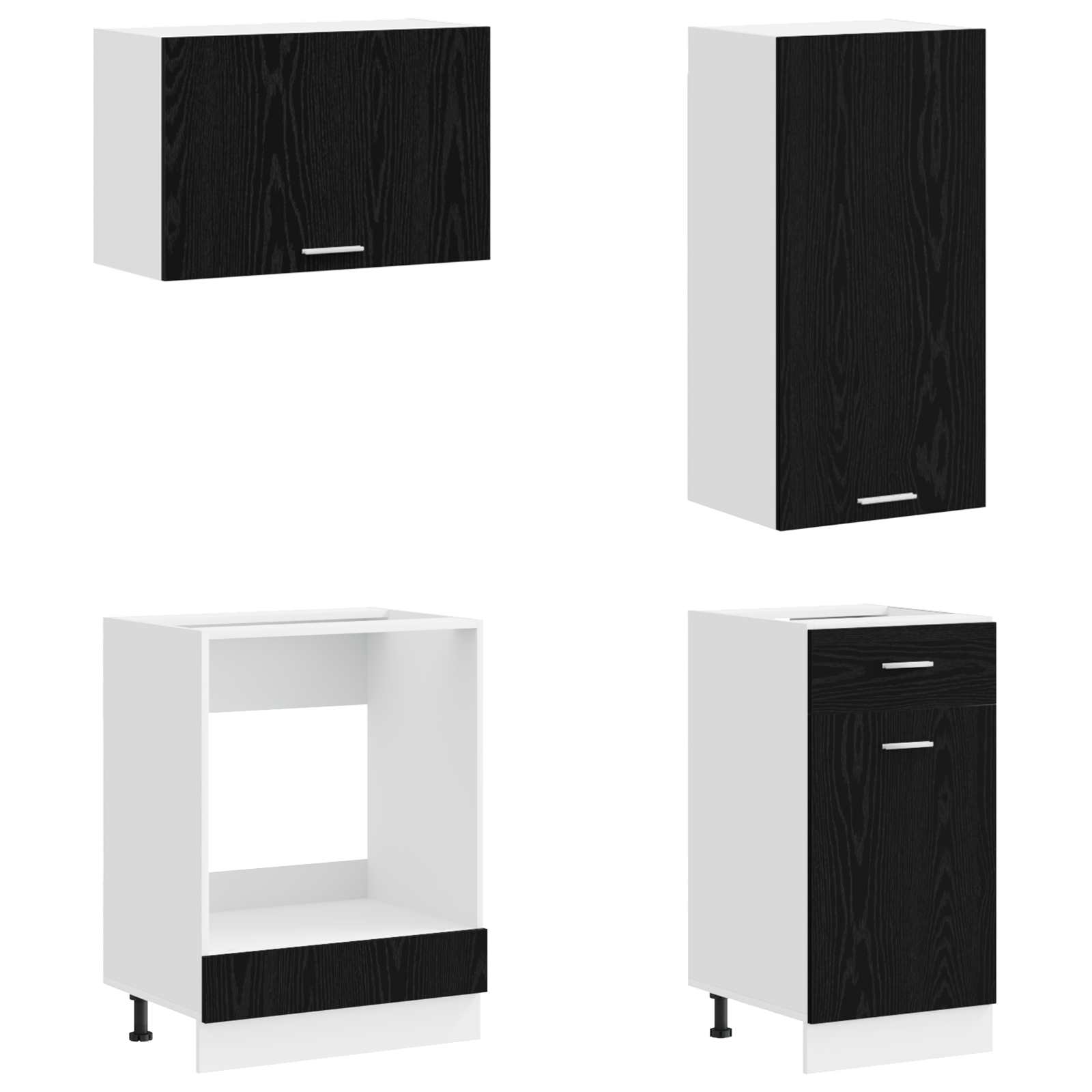 Kuhinjska jedinica LYON 8 pcs Crni hrast Konstruirano drvo