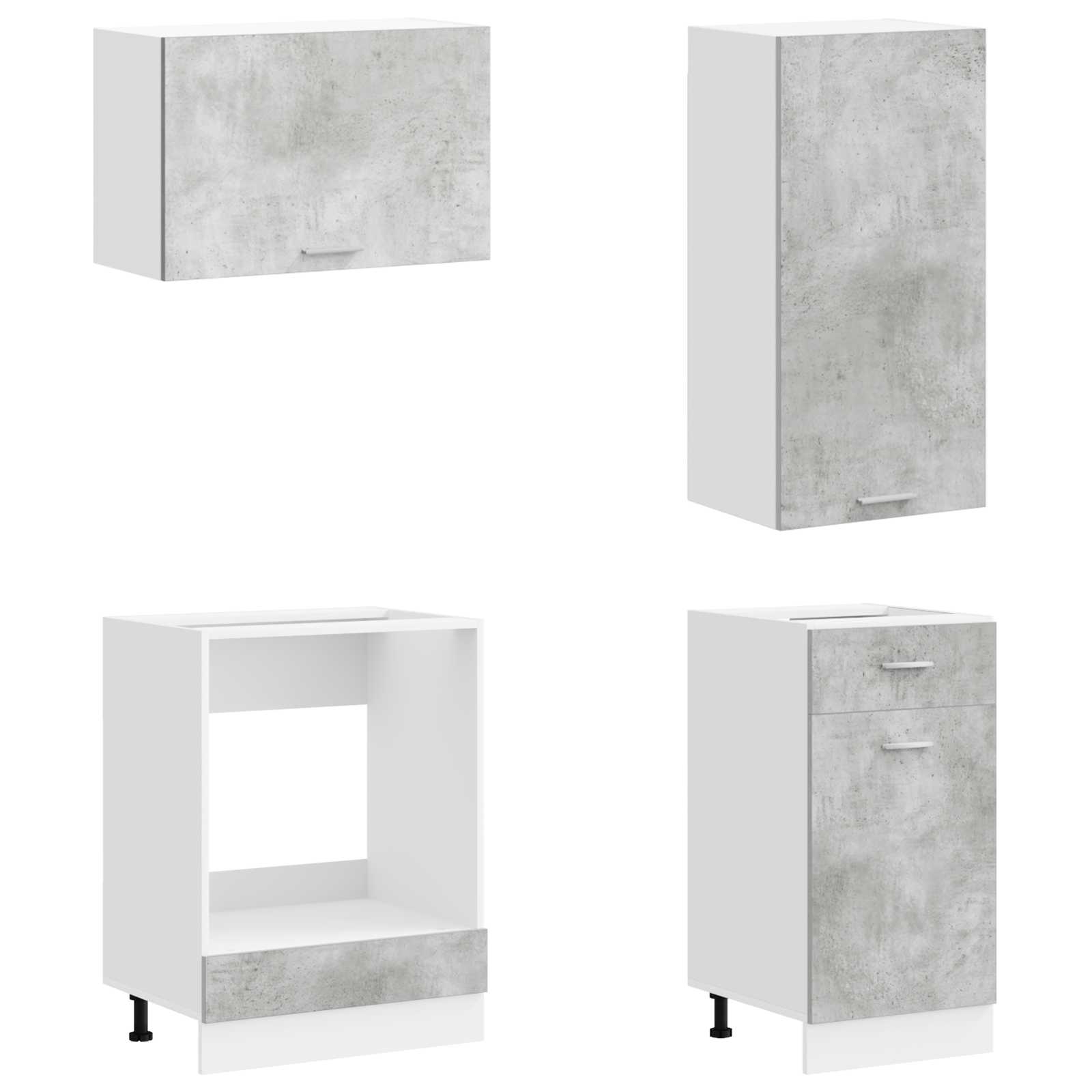 Kuhinjska jedinica LYON 8 pcs Betonska siva Konstruirano drvo