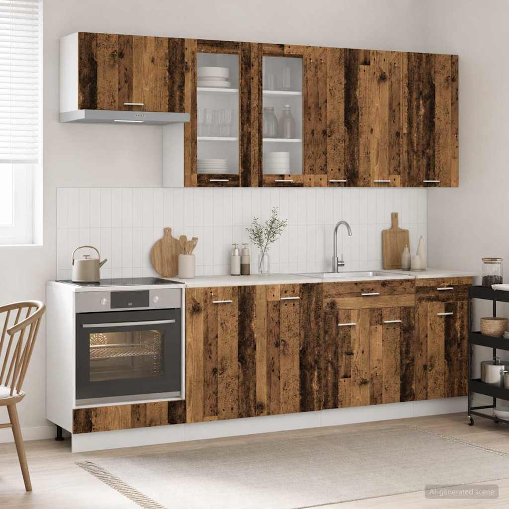 Kuhinjska jedinica LYON 8 pcs Staro drvo Konstruirano drvo