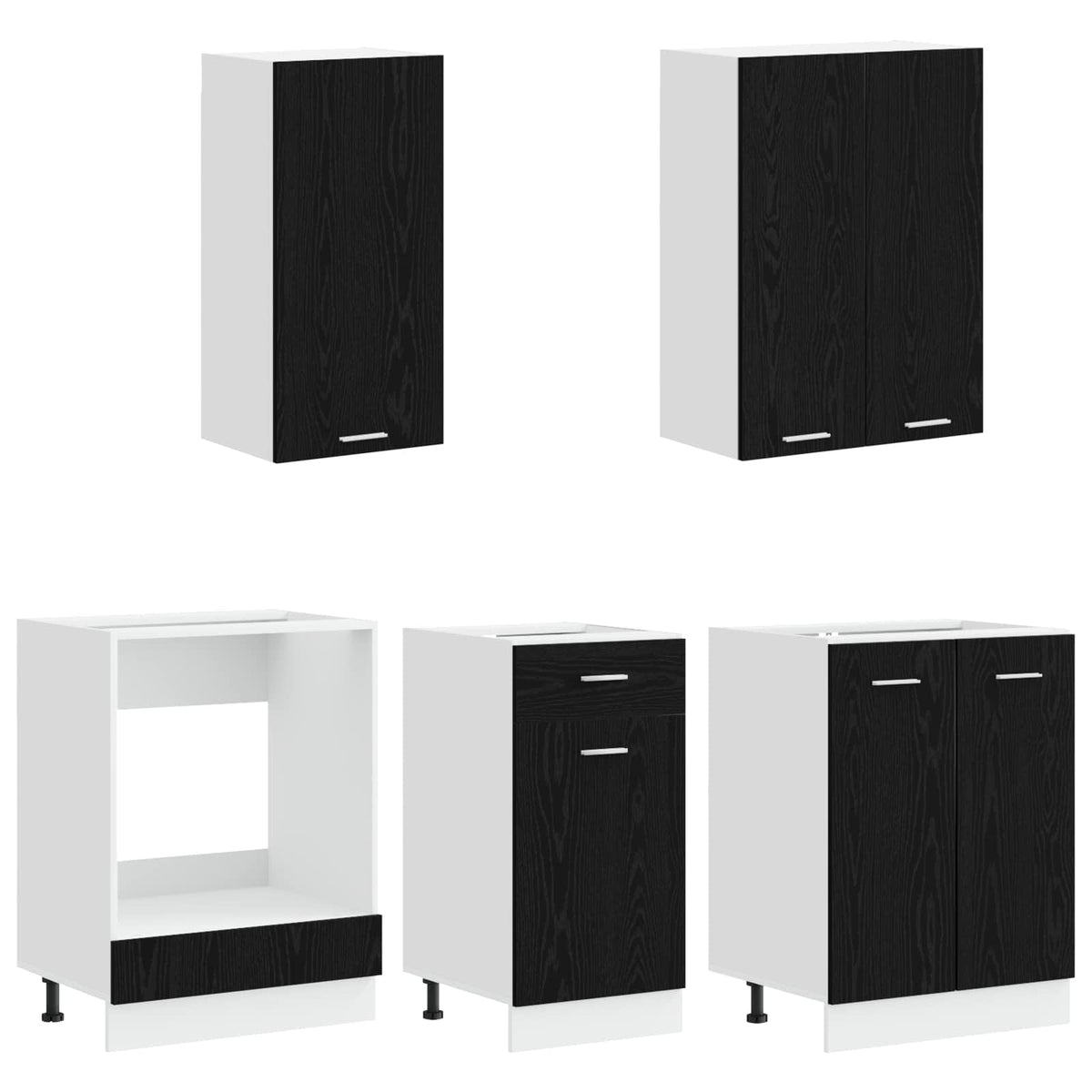 Kuhinjska jedinica LYON 5 pcs Crni hrast Konstruirano drvo