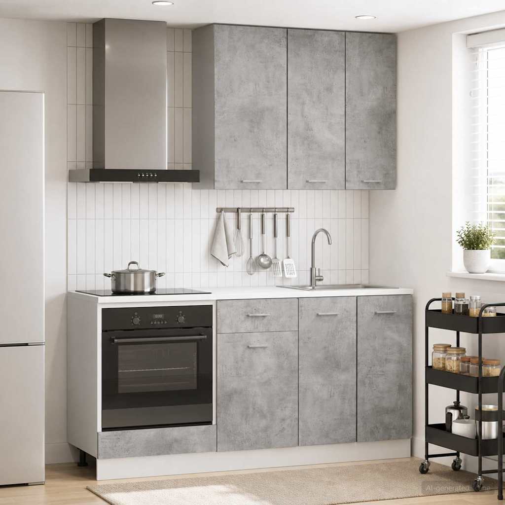 Kuhinjska jedinica LYON 5 pcs Betonska siva Konstruirano drvo