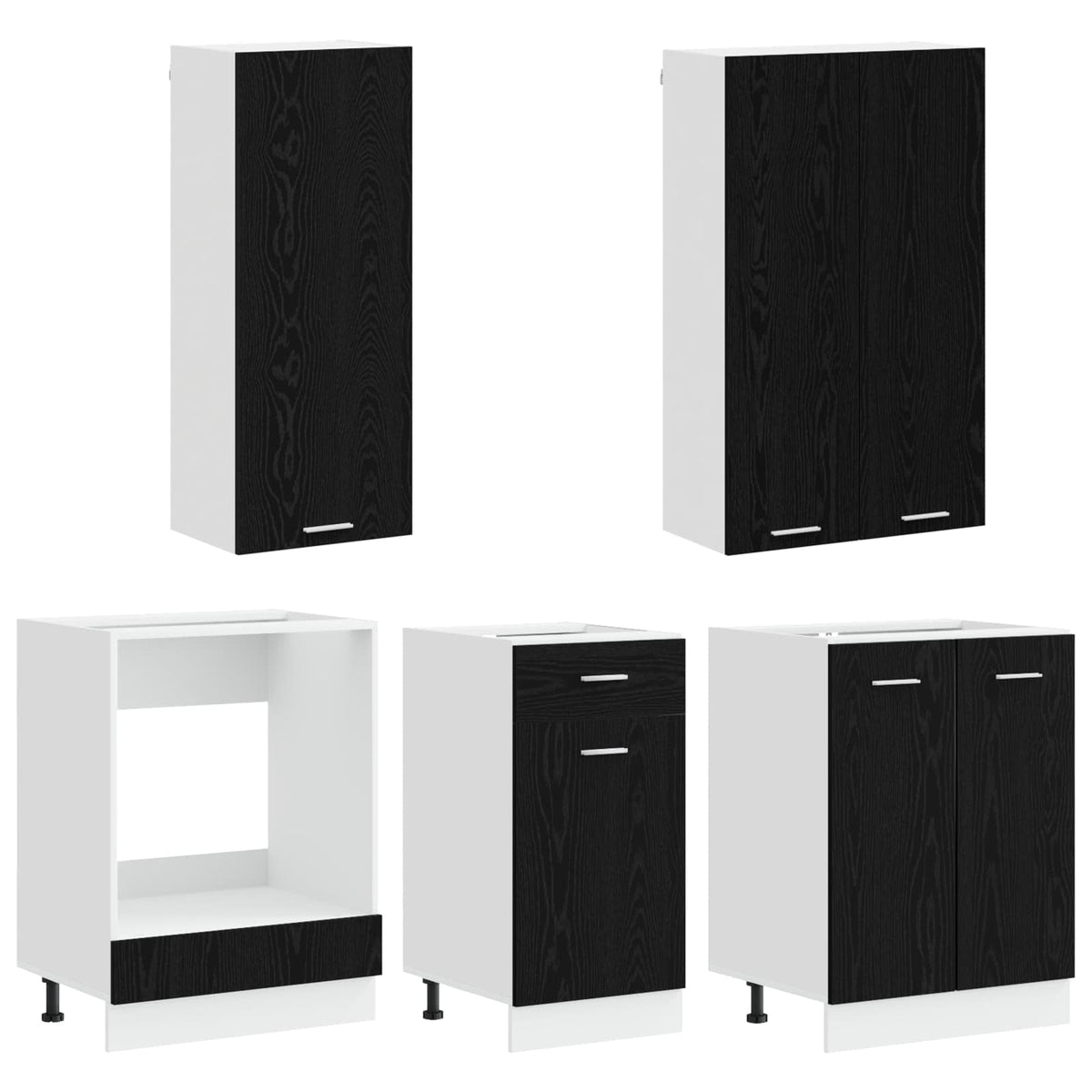 Kuhinjska jedinica LYON 5 pcs Crni hrast Konstruirano drvo