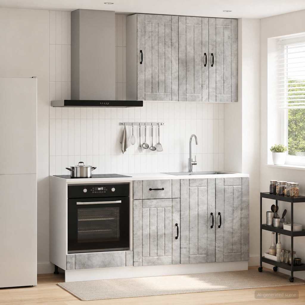 Kuhinjska jedinica LUCCA 5 pcs Betonska siva Konstruirano drvo