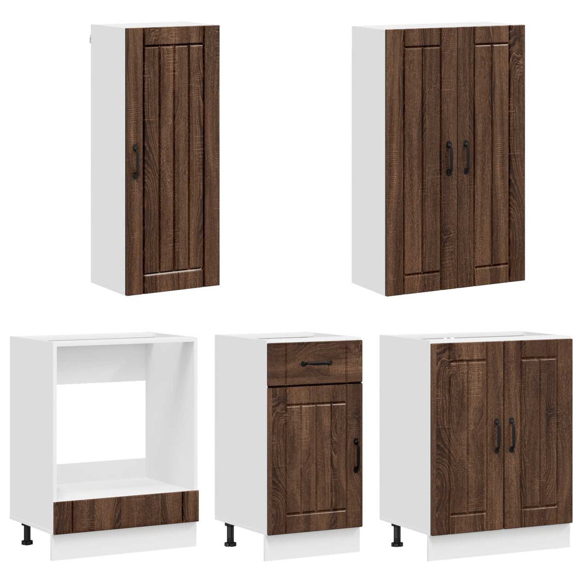 Kuhinjska jedinica LUCCA 5 pcs Smeđi hrast Konstruirano drvo