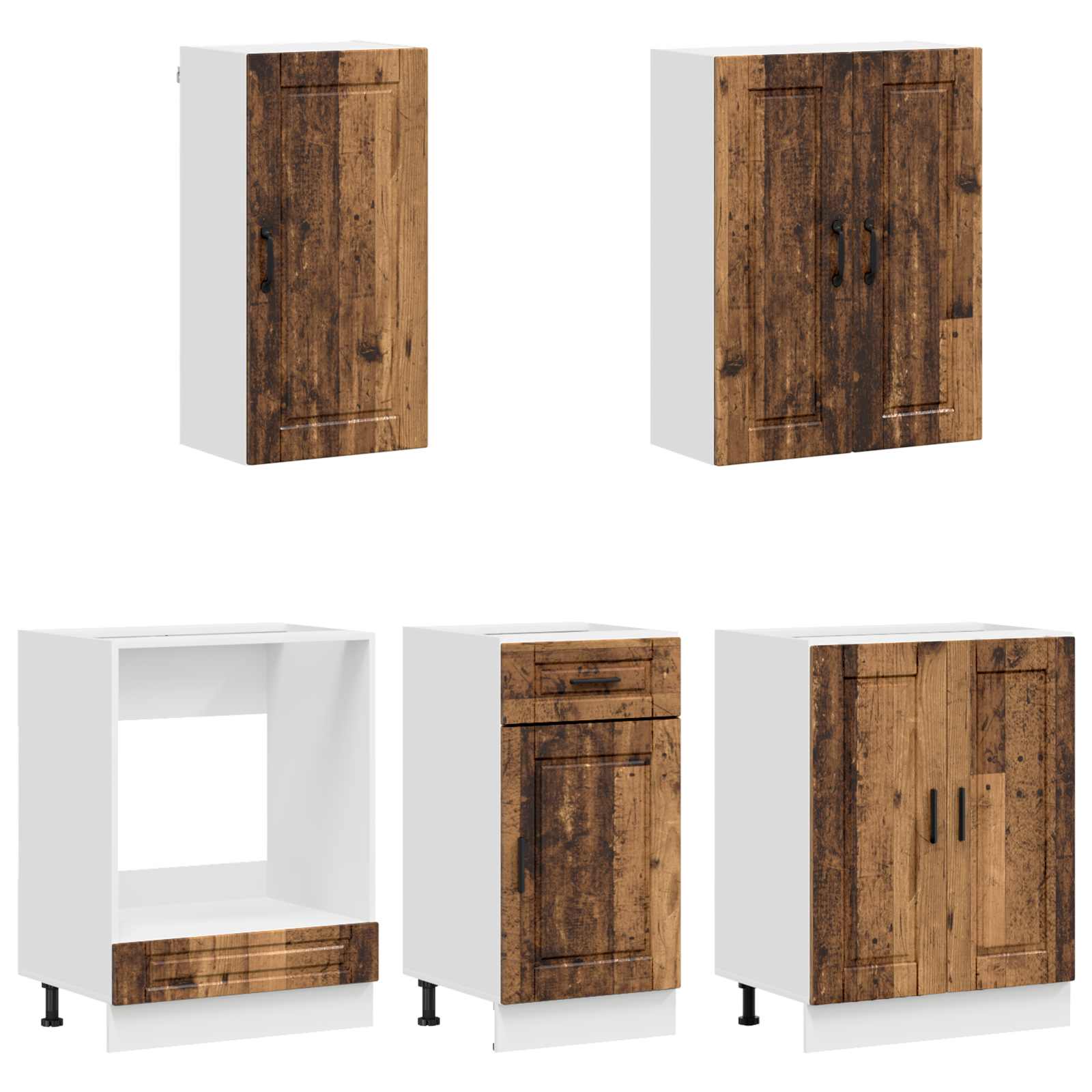 Kuhinjska jedinica PORTO 5 pcs Staro drvo Konstruirano drvo