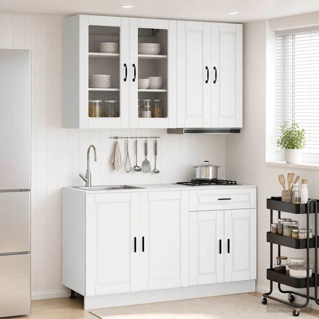 Kuhinjska jedinica PORTO 4 pcs Bijela Konstruirano drvo