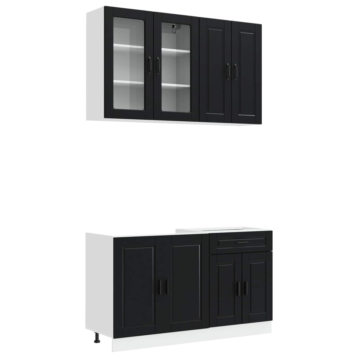 Kuhinjska jedinica PORTO 4 pcs Crna Konstruirano drvo