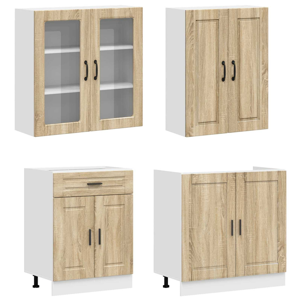 Kuhinjska jedinica PORTO 4 pcs Hrast sonoma Konstruirano drvo