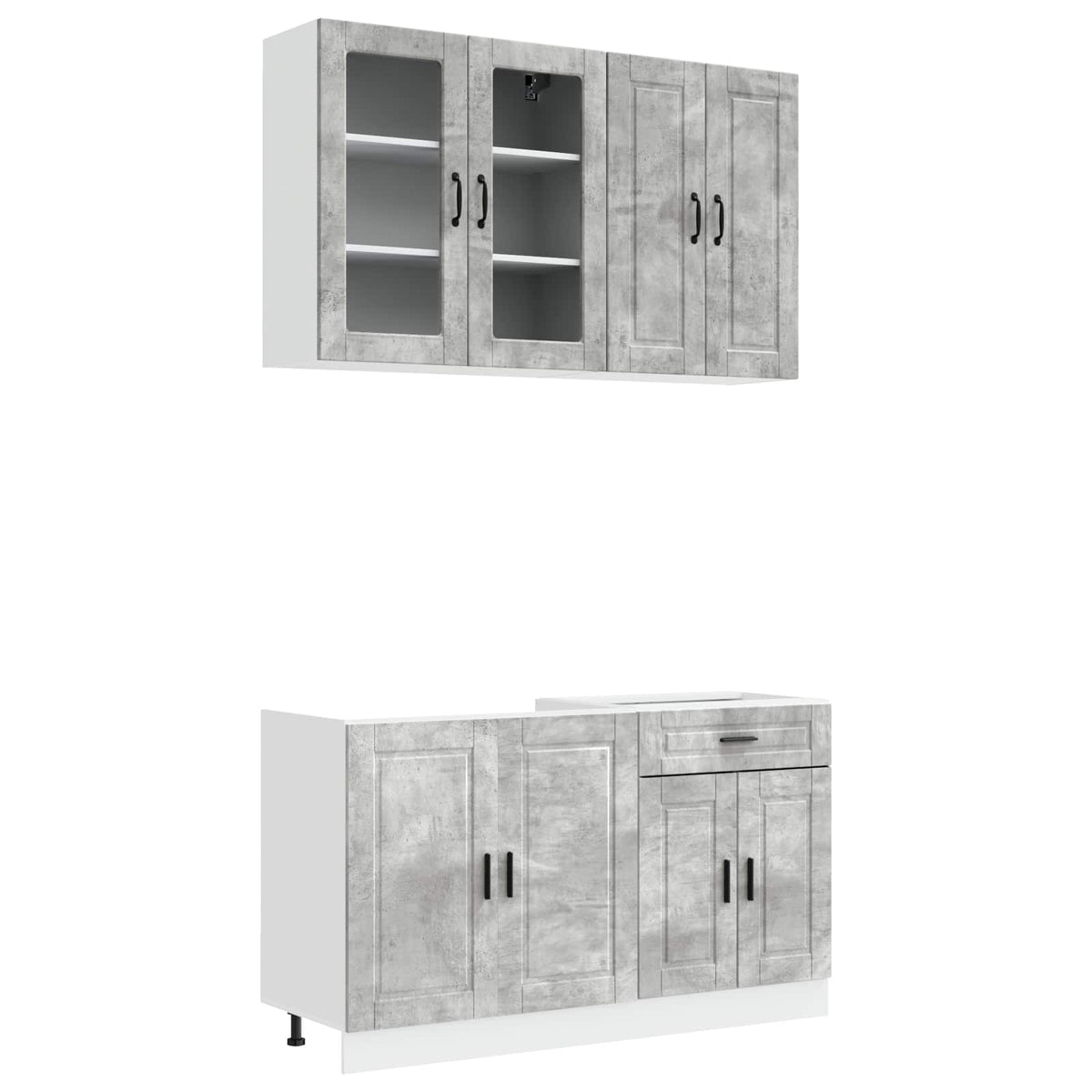 Kuhinjska jedinica PORTO 4 pcs Betonska siva Konstruirano drvo