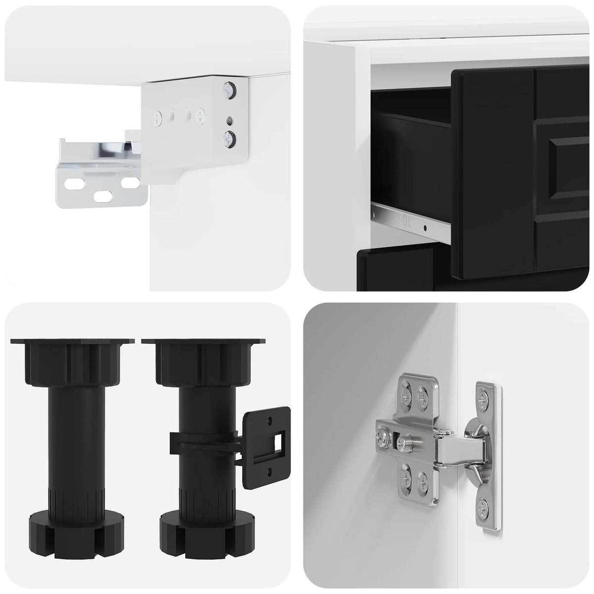Kuhinjska jedinica PORTO 4 pcs Crna Konstruirano drvo