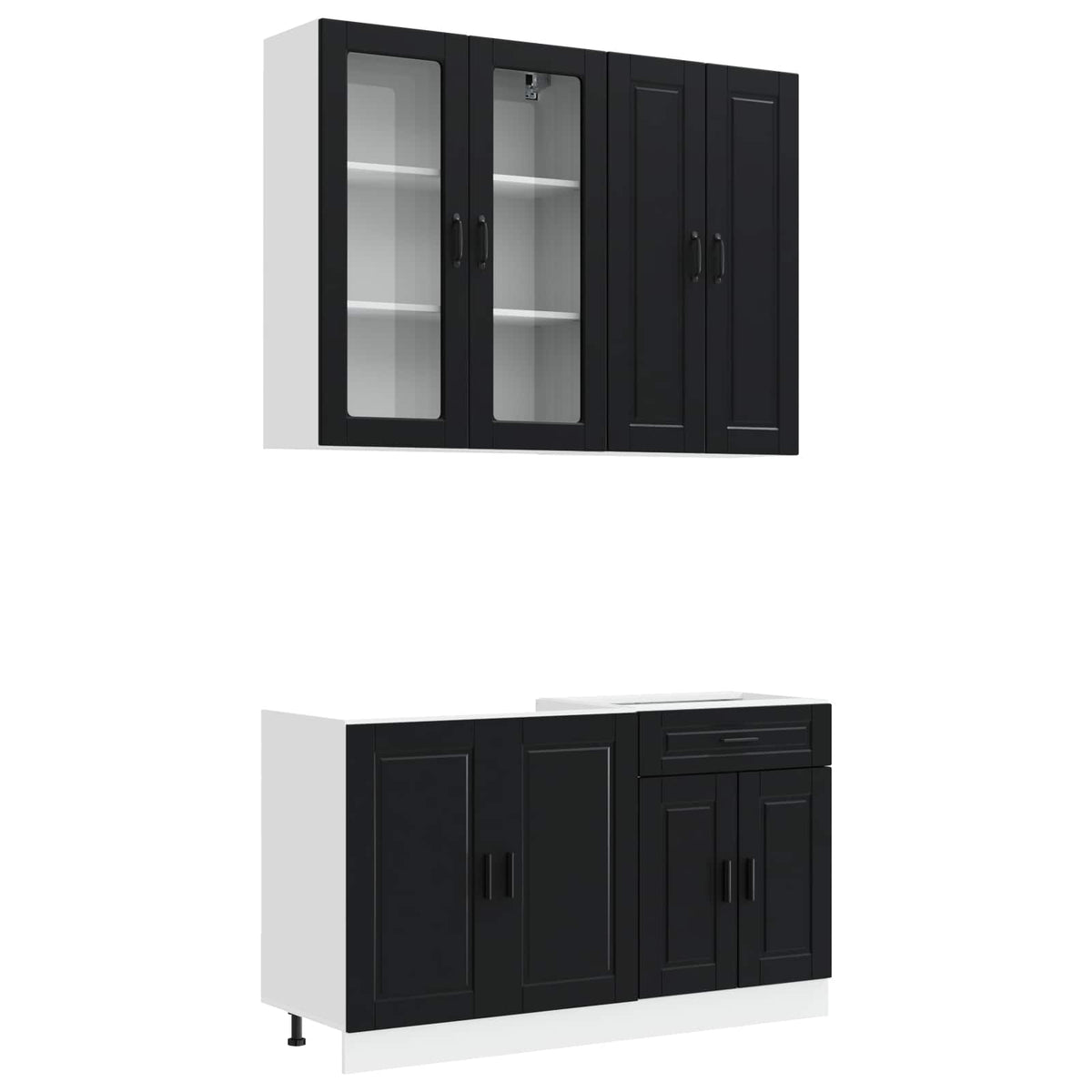 Kuhinjska jedinica PORTO 4 pcs Crna Konstruirano drvo