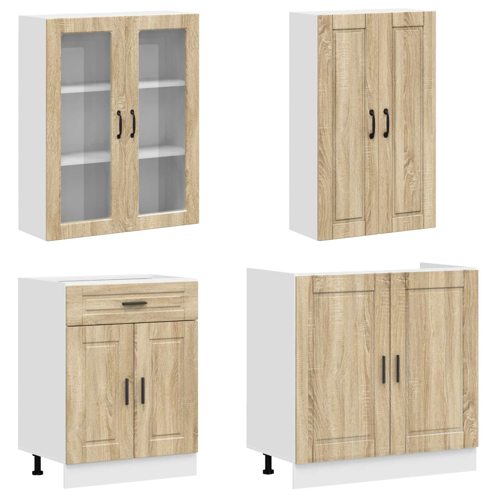 Kuhinjska jedinica PORTO 4 pcs Hrast sonoma Konstruirano drvo
