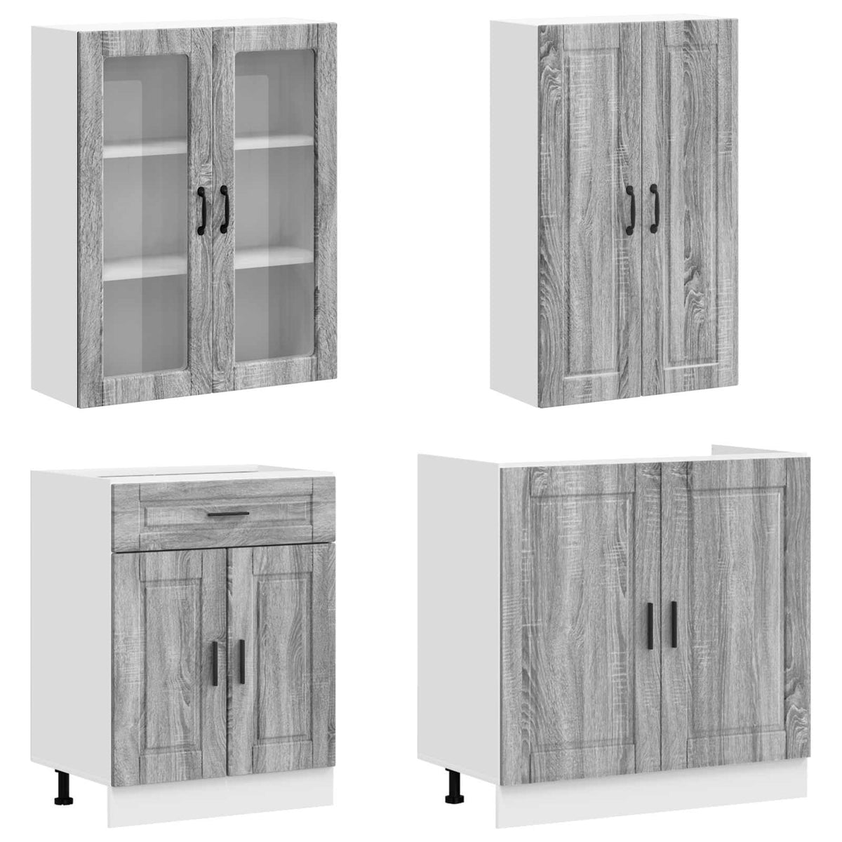 Kuhinjska jedinica PORTO 4 pcs Siva Sonoma Konstruirano drvo