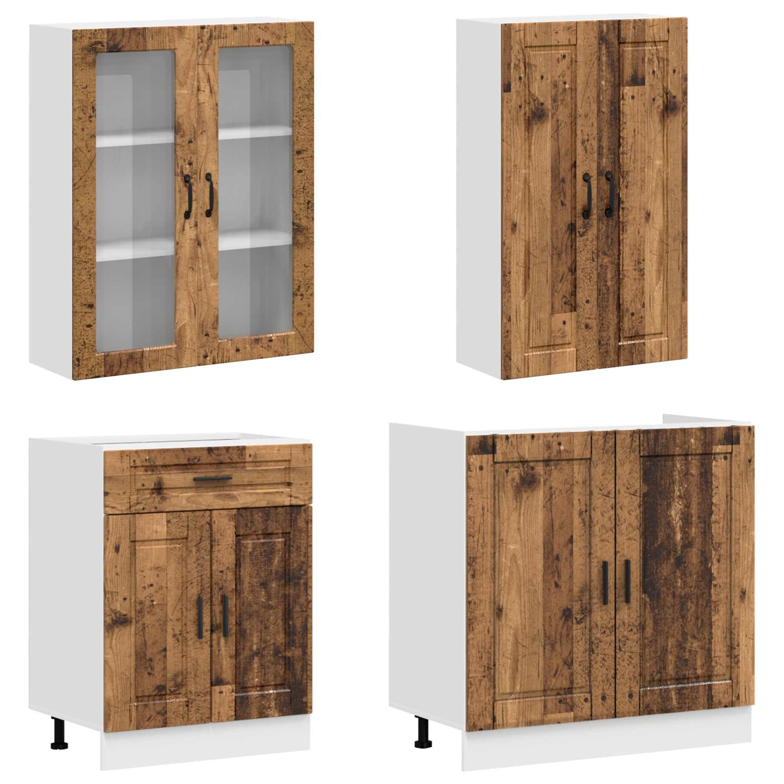 Kuhinjska jedinica PORTO 4 pcs Staro drvo Konstruirano drvo