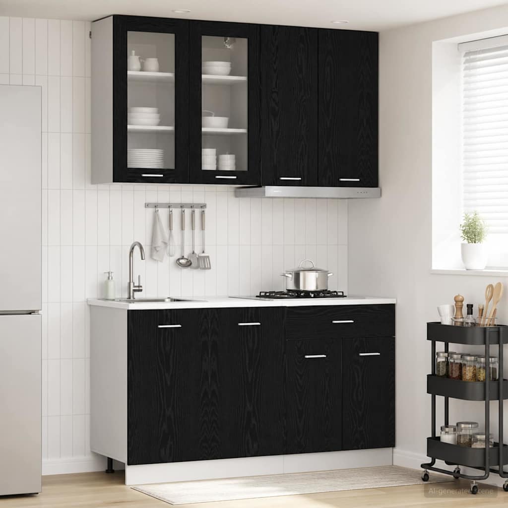 Kuhinjska jedinica LYON 4 pcs Crni hrast Konstruirano drvo