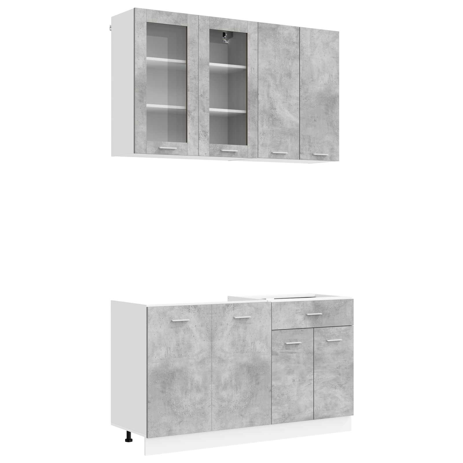 Kuhinjska jedinica LYON 4 pcs Betonska siva Konstruirano drvo