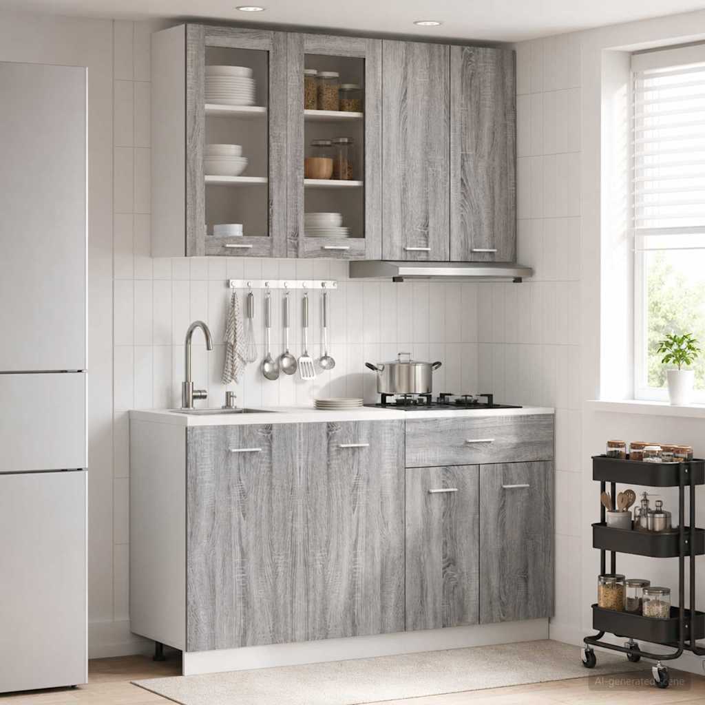 Kuhinjska jedinica LYON 4 pcs Siva Sonoma Konstruirano drvo