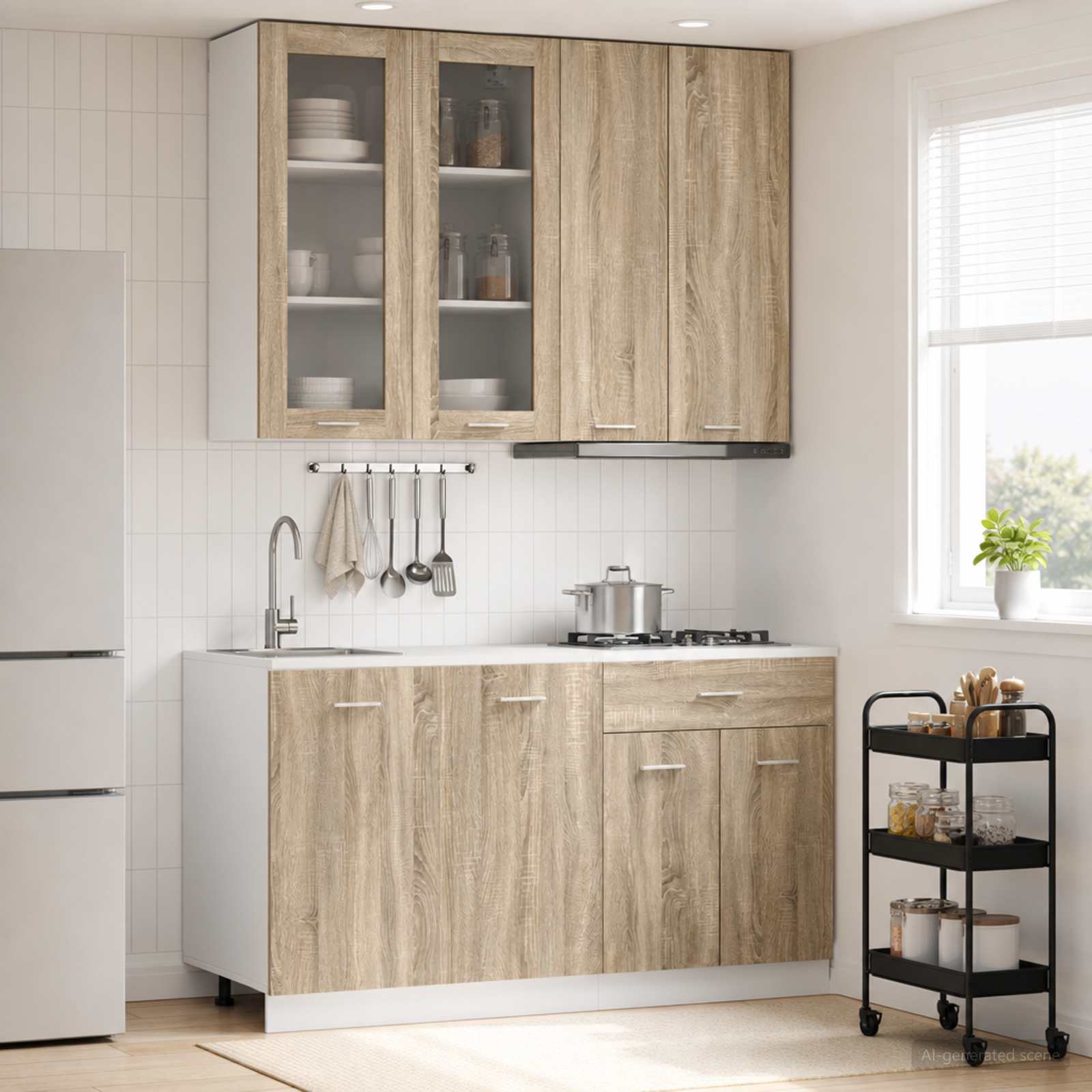 Kuhinjska jedinica LYON 4 pcs Hrast sonoma Konstruirano drvo