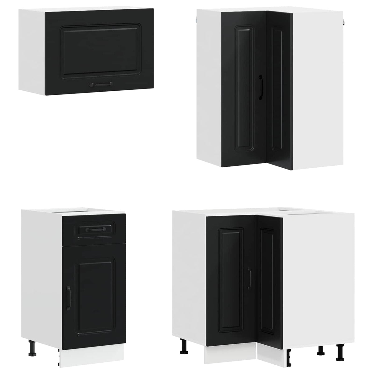 Kuhinjska jedinica KALMAR 8 pcs Crna Konstruirano drvo