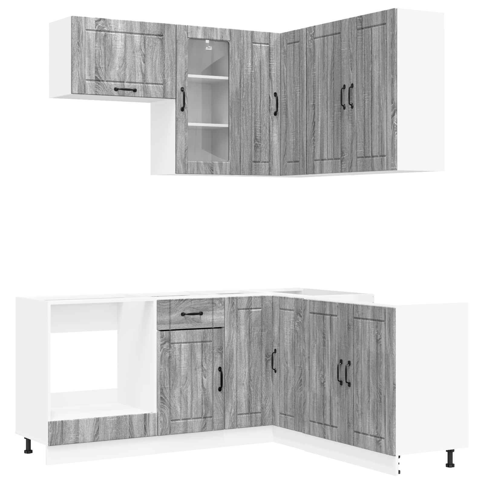 Kuhinjska jedinica LUCCA 8 pcs Siva Sonoma Konstruirano drvo