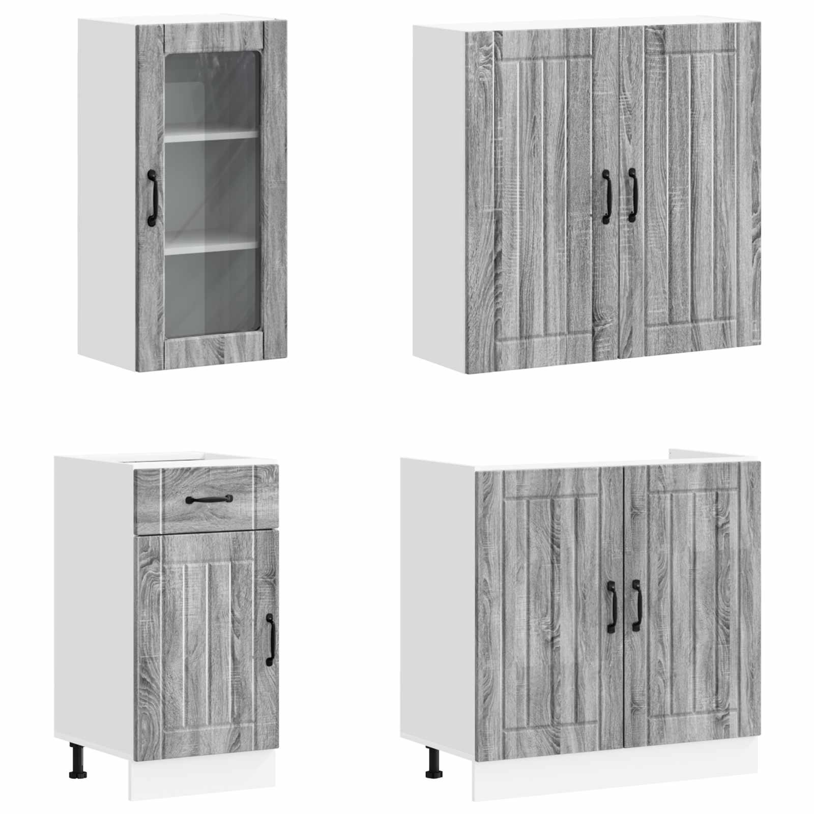 Kuhinjska jedinica LUCCA 8 pcs Siva Sonoma Konstruirano drvo