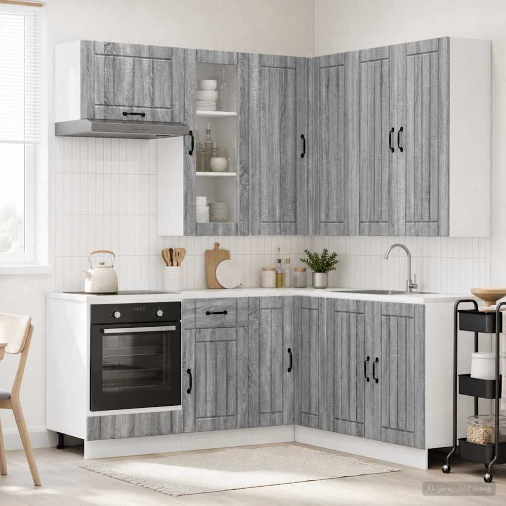 Kuhinjska jedinica LUCCA 8 pcs Siva Sonoma Konstruirano drvo