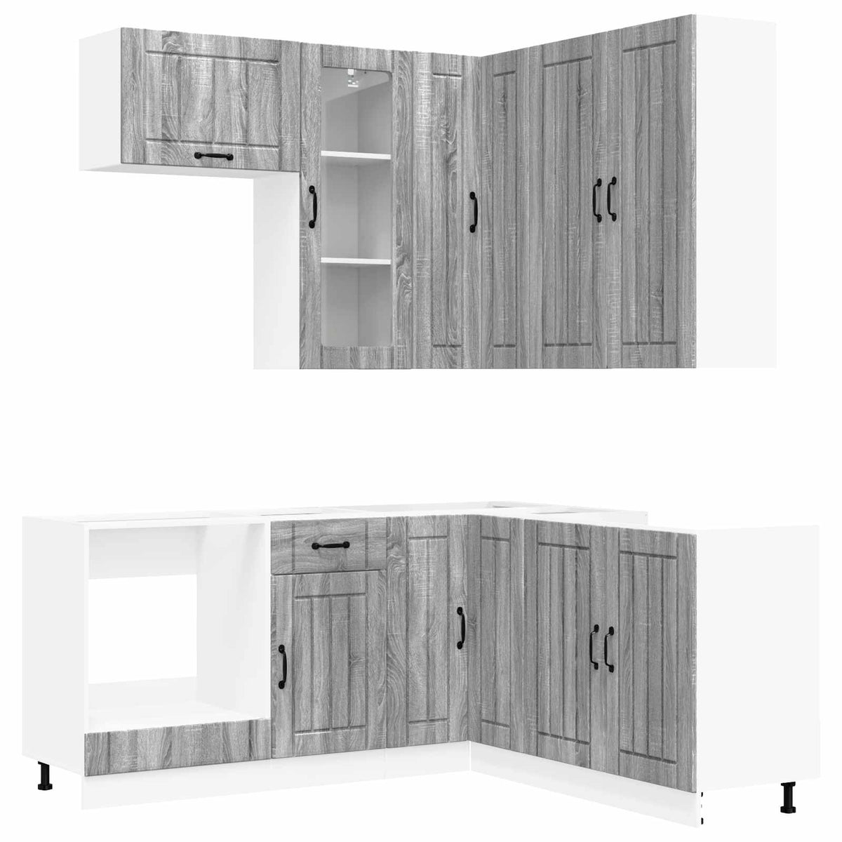 Kuhinjska jedinica LUCCA 8 pcs Siva Sonoma Konstruirano drvo