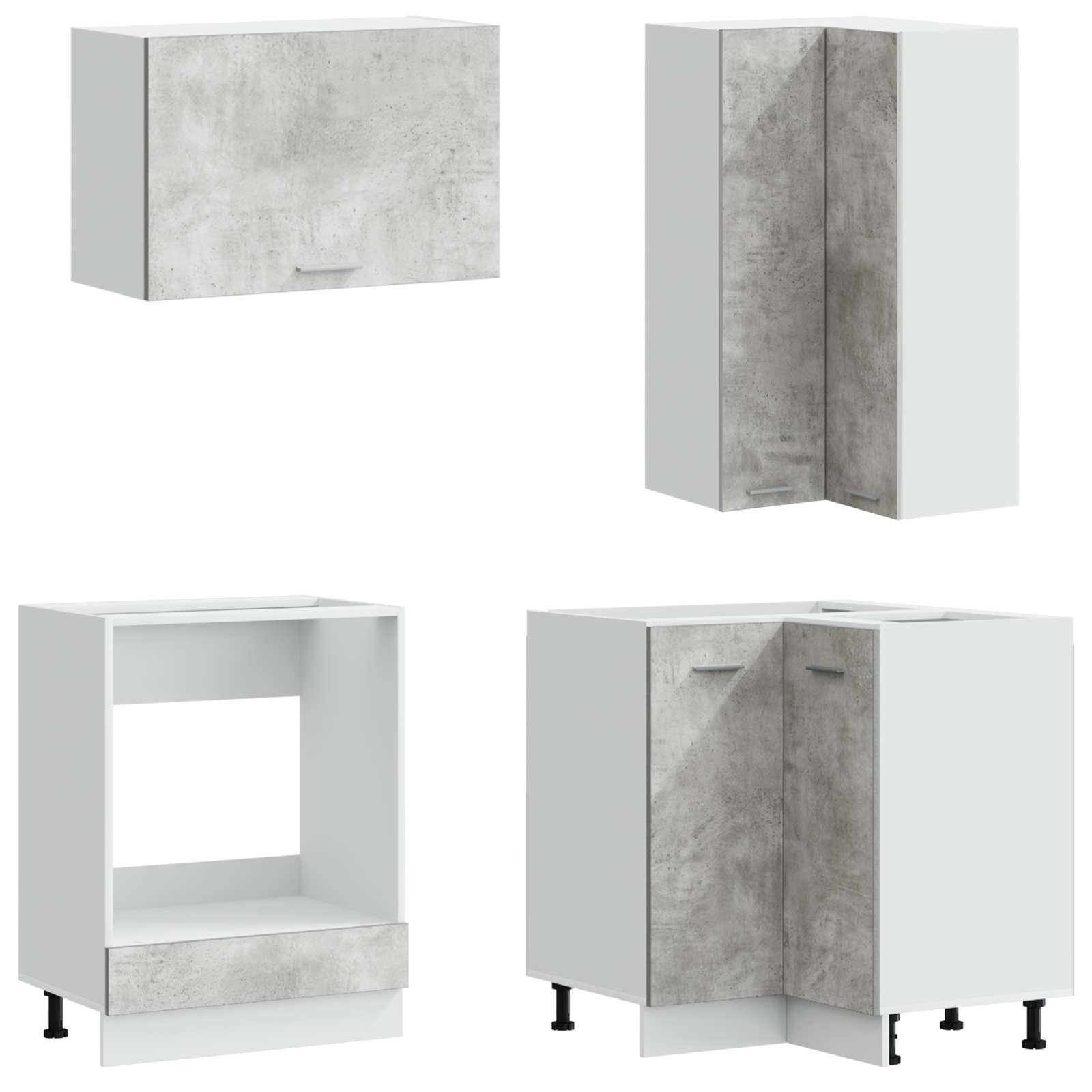 Kuhinjska jedinica LYON 8 pcs Betonska siva Konstruirano drvo
