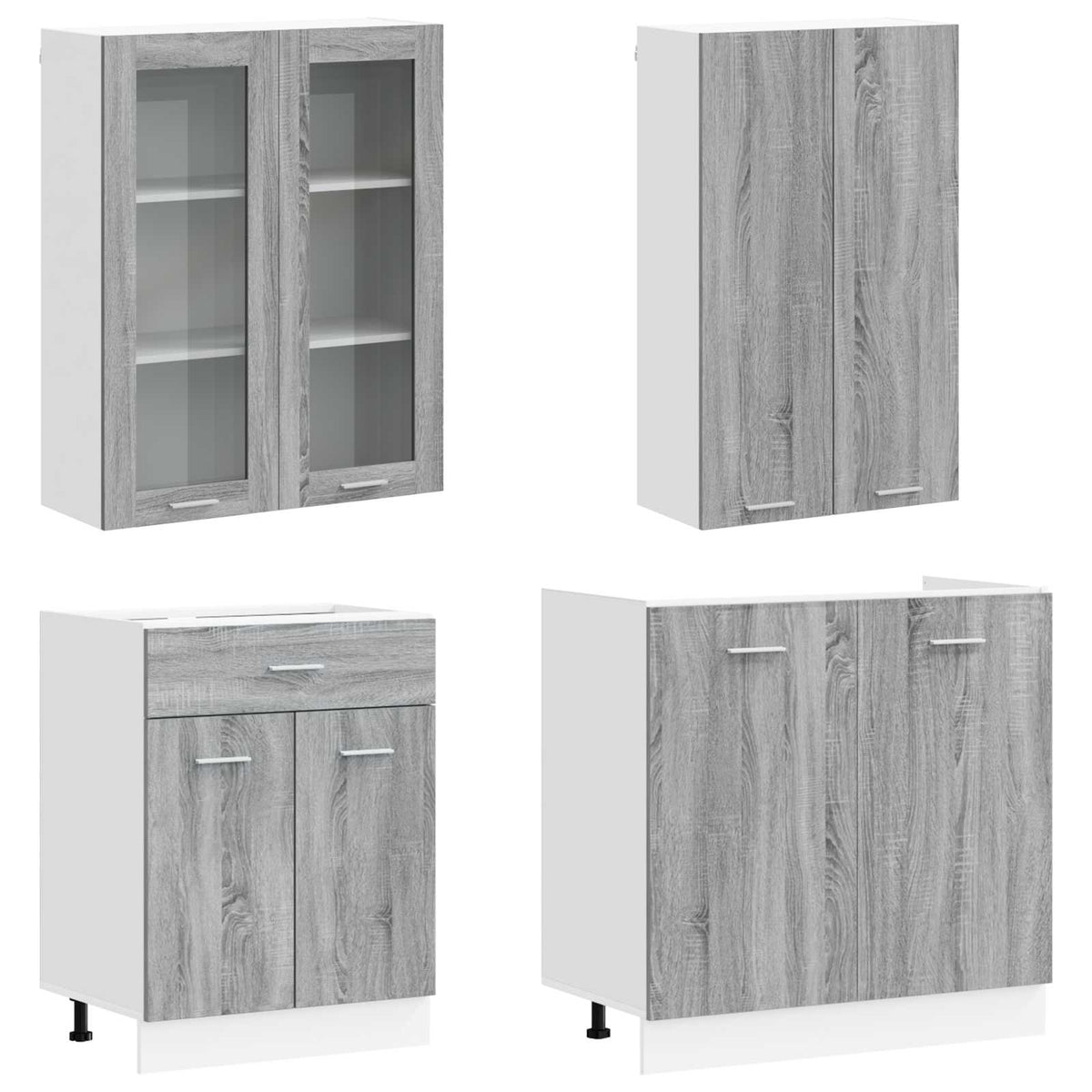 Kuhinjska jedinica LYON 8 pcs Siva Sonoma Konstruirano drvo